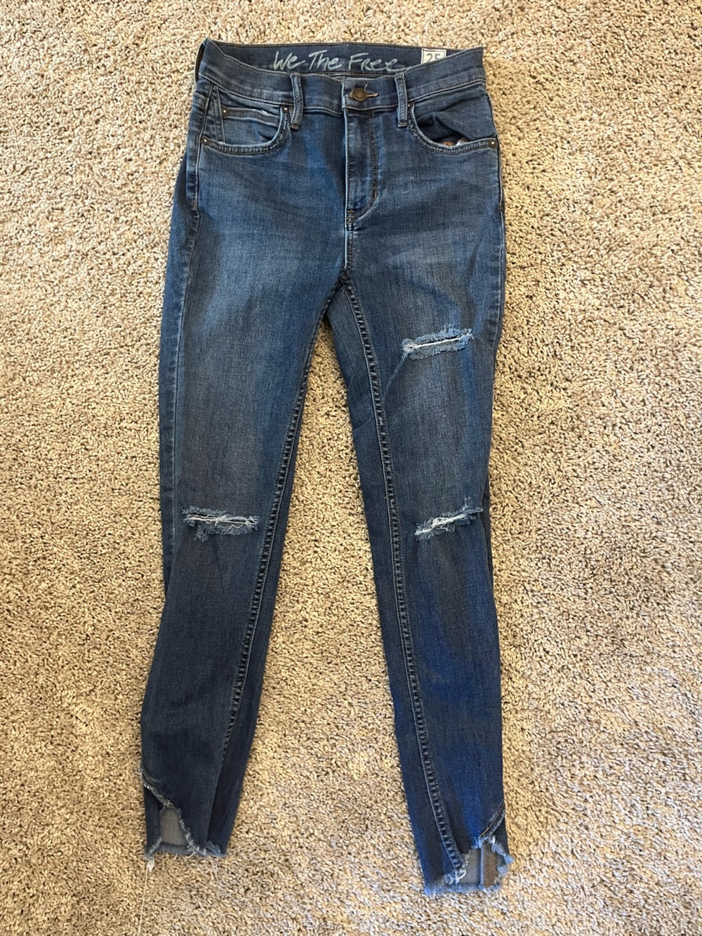 We The Free Blue Denim Low-Rise Jeans